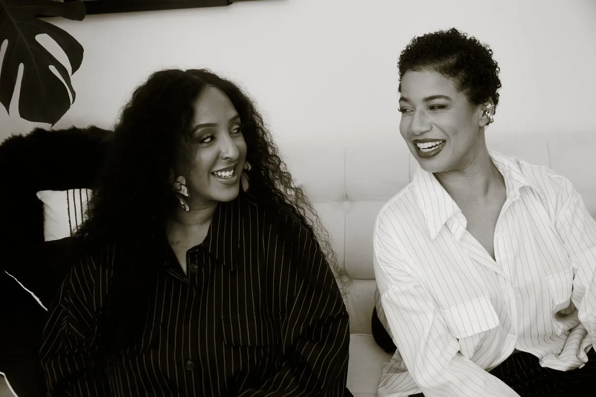 The founders of Level Twenty Nine - Stephanie and Kimberley posing with sunglasses in Rotterdam